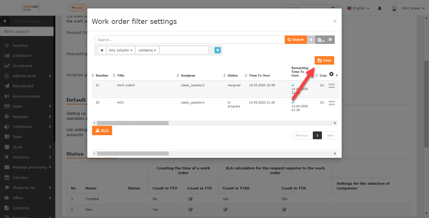 Work Orders – Settings - CDESK