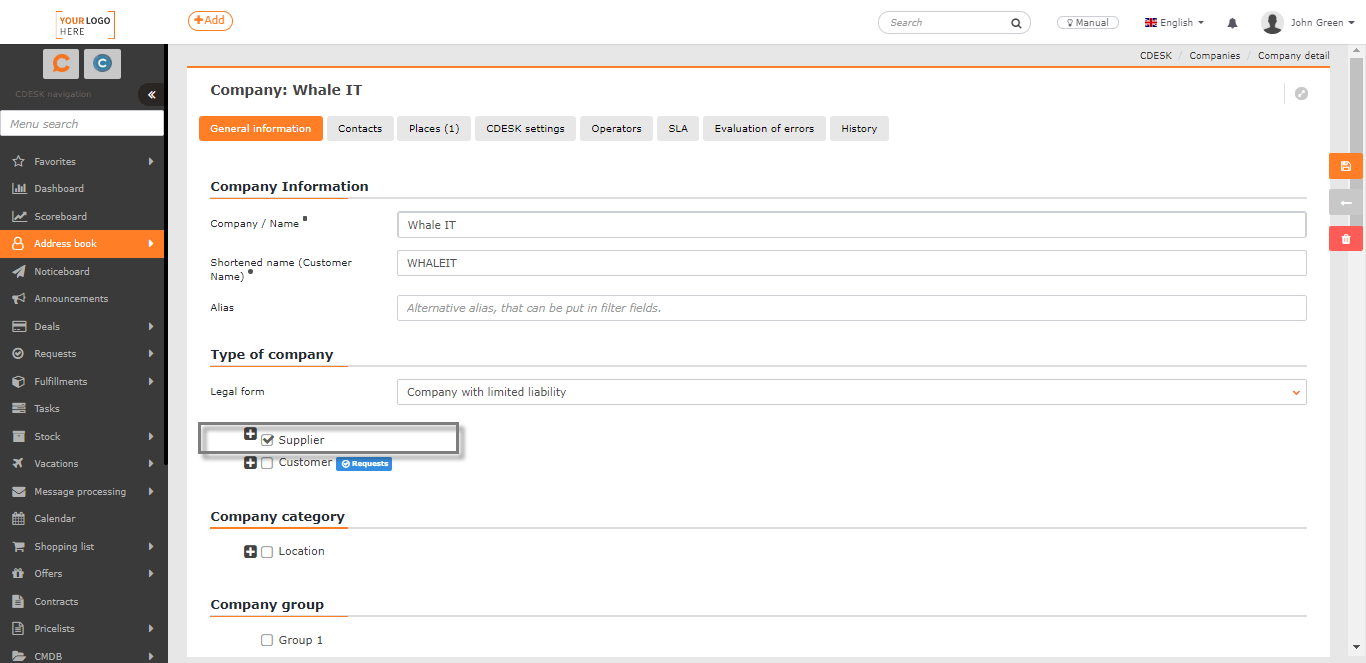 Work Orders – Settings - CDESK