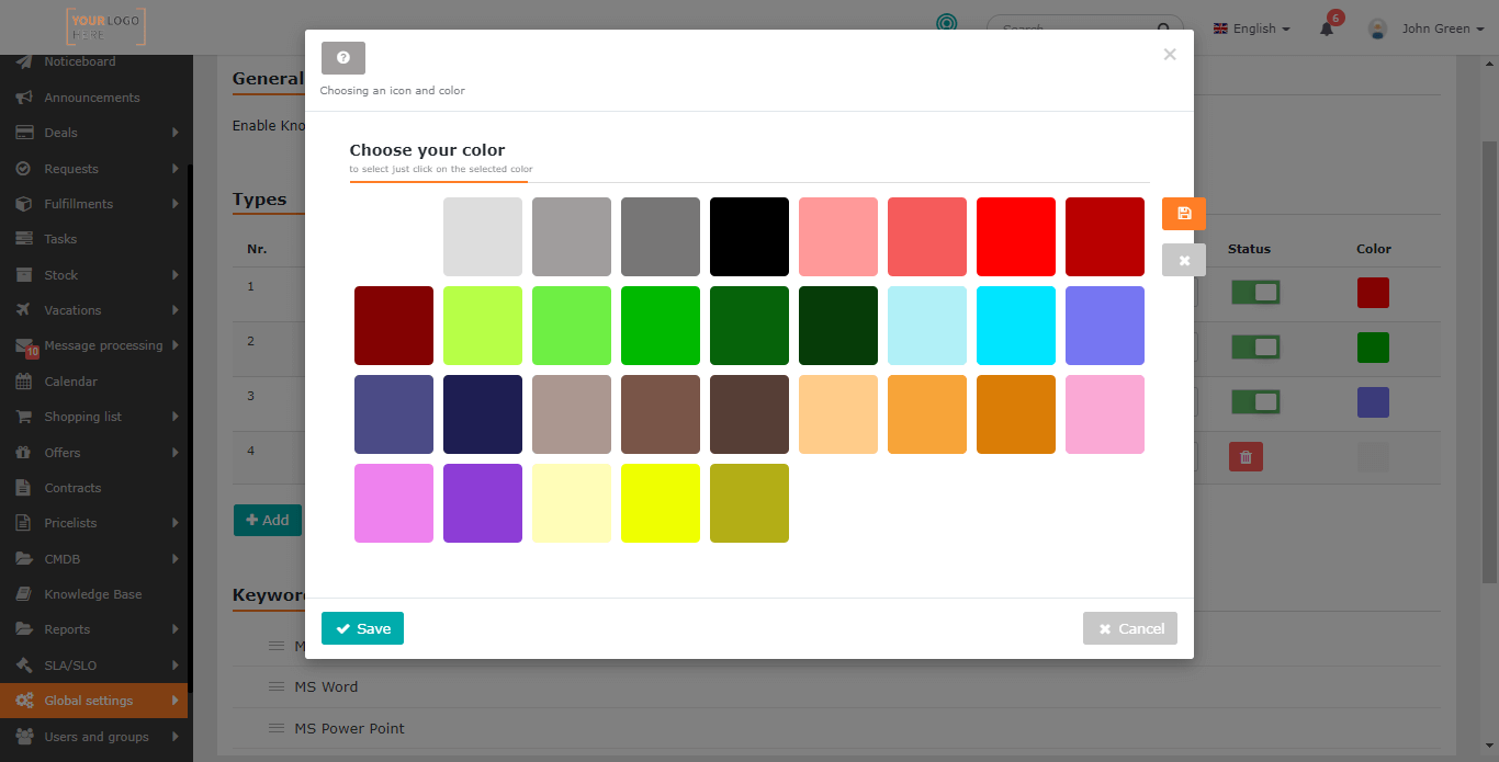 Knowledge Base - Settings - CDESK