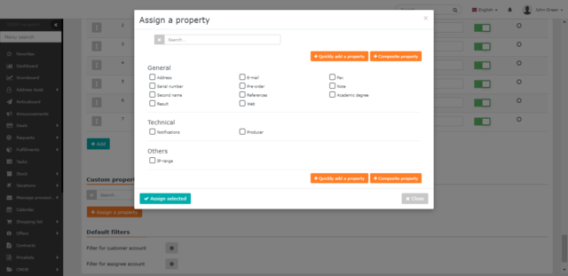 Choice of additional properties