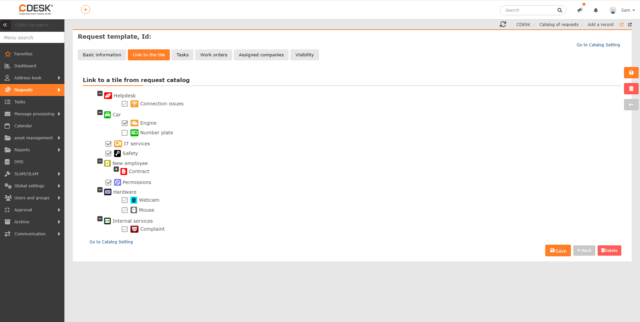 New catalog of requests template – link to template